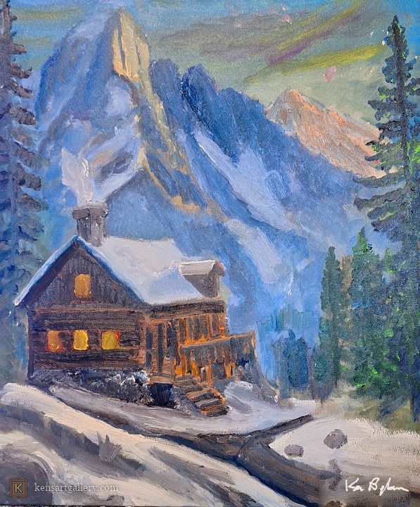 Cabin, painting by Ken Bingham