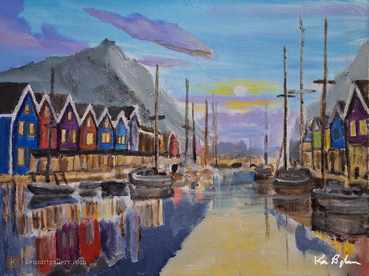 Dutch Harbor, painting by Ken Bingham