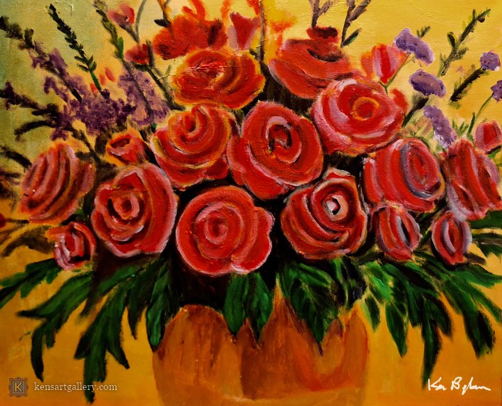 Flowers, painting by Ken Bingham