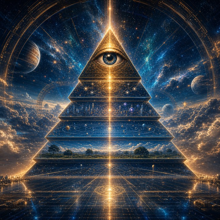 Pyramid of Light, ai-generated image by Ken Bingham