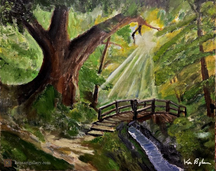 Enchanted Forest Bridge, painting by Ken Bingham